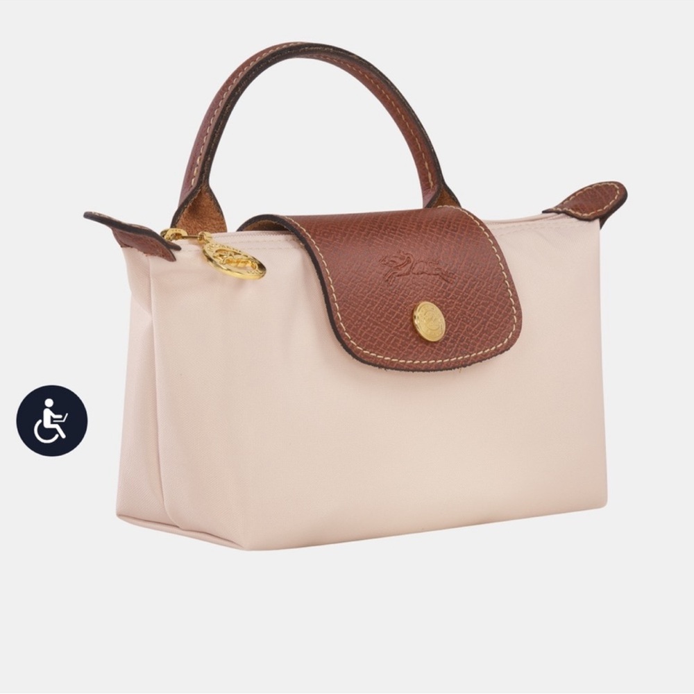 🐈 ☁️🍑Authentic Longchamp LE PLIAGE ORIGINAL POUCH WITH HANDLE - paper colour🍑☁️🐈 - Picture 8 of 17
